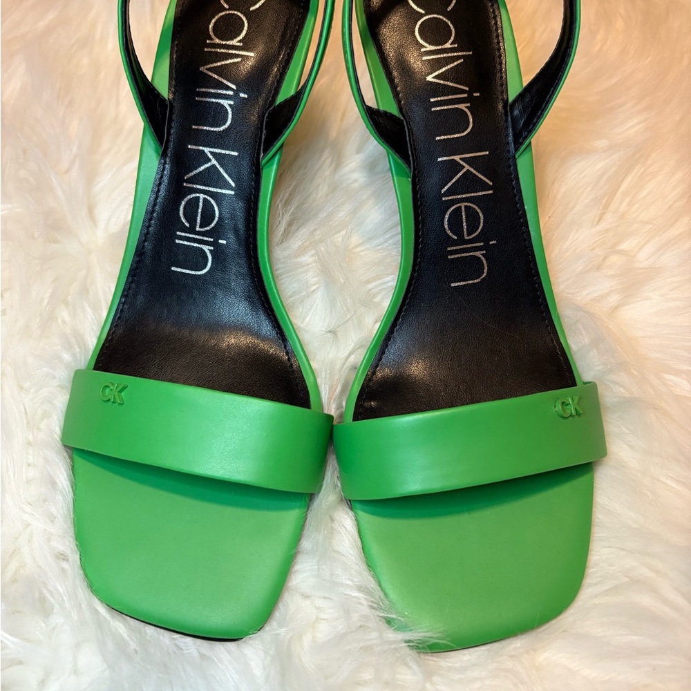 Calvin Klein Women's Byrona Slingback In Green - Faux Leather